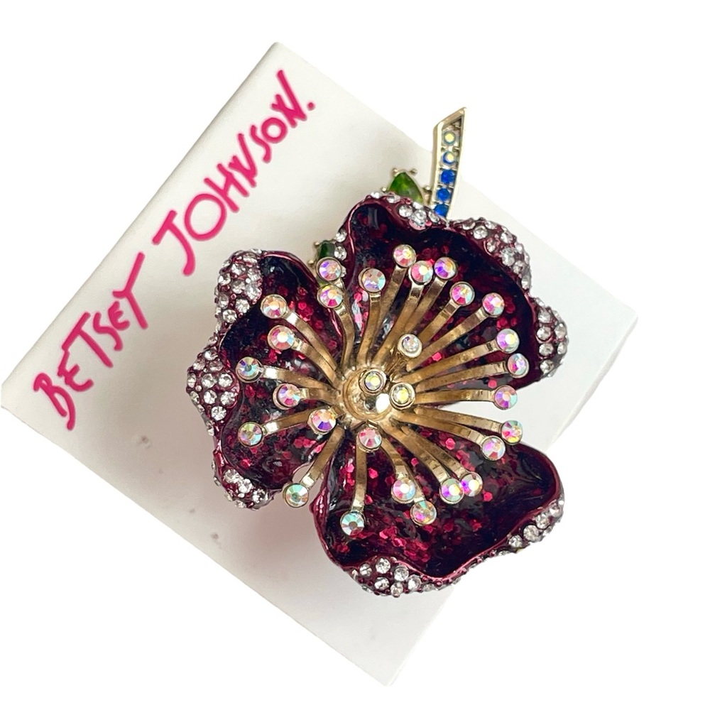 ♥️ Betsey Johnson Surreal Forest Flower Ring Size 7.5 - Picture 4 of 4